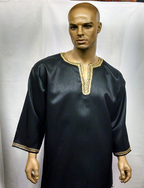 African Shirt-Elegant Black & Gold Dashiki Shirt