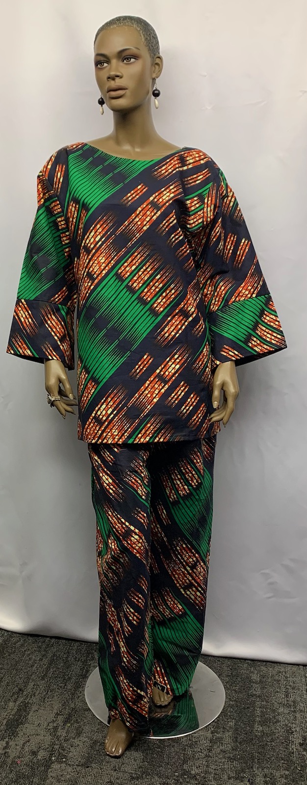 African-Abstract-Green-Pants-Set