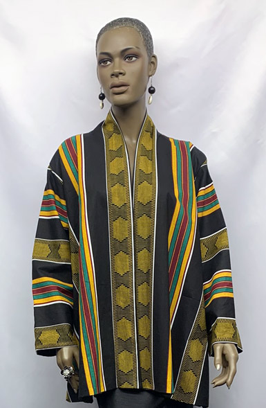 African-Black-Kente-Swing-Jacket