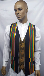 African-Black-Kente-Vest