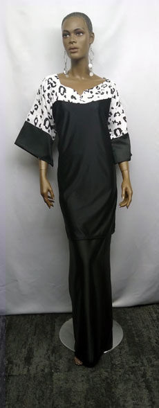 African-Black-White-Silk-To