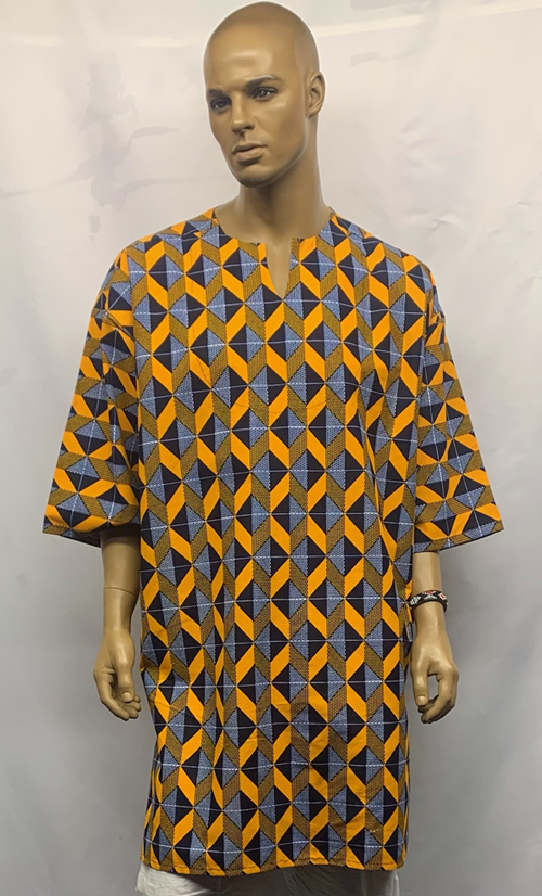 African-Blue-Orange-Shirt