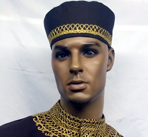 African-Brown-Gold-Embroidery-Hat