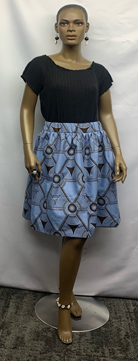African-Chocolate-Blue-Abstract-Skirt-Set