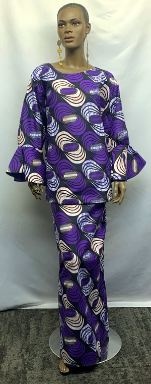 African-Deep-Purple-Skirt-Set