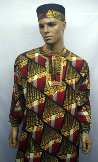 African-Gold-Print-Embroidered-Nehru-Collar-Dashiki-Skirt