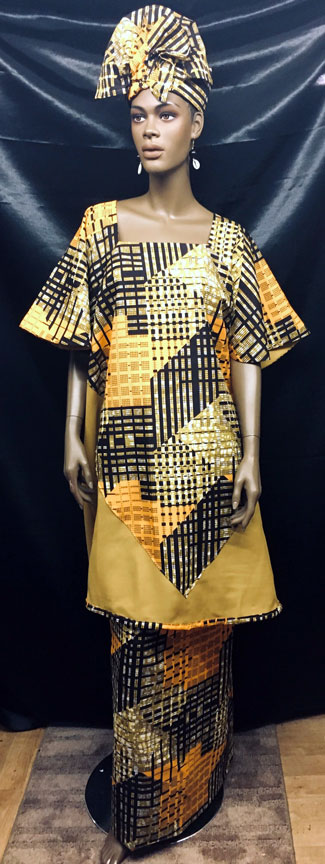 African-Gold-Print-Swingtop