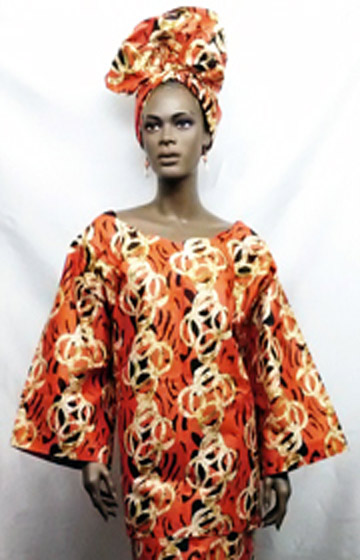 African-Orange-Black-White-