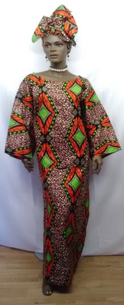 African-Orange-Green-Skirt-