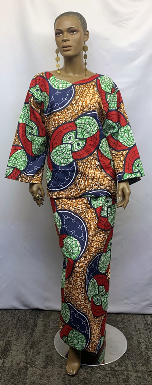 African-Red-Green-Skirt-Set