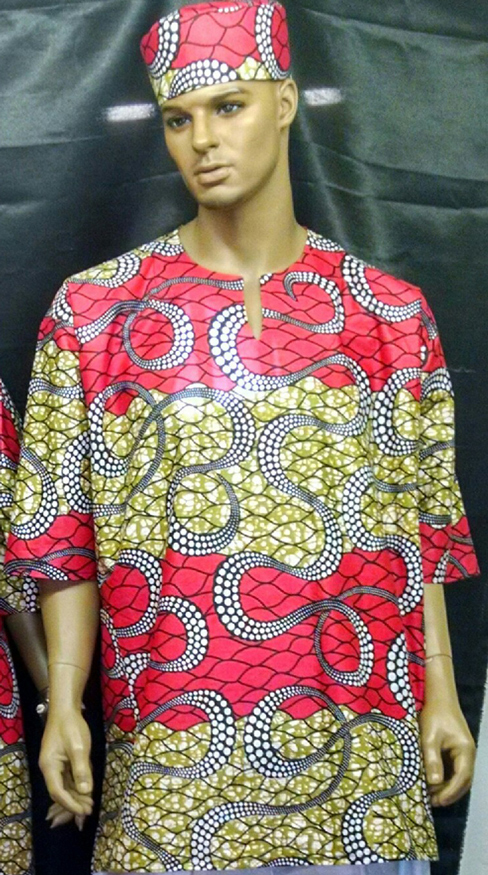 African-Red-Olive-Dashiki