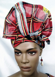 African-Red-Print-Head-Wrap
