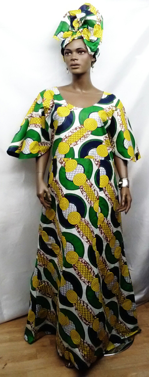 African-Yellow-Green-Dress