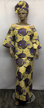 African-Yellow-Purple-Buba-Set