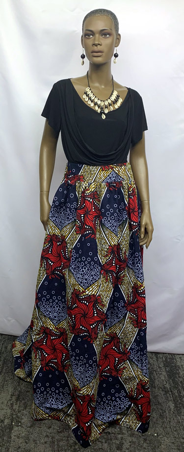 Elegant-African-Red-Blue-Skirt-Set