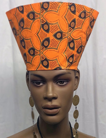 Orange Black Print Crown