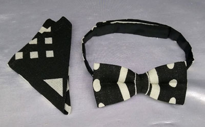 african kente b/w bow tie