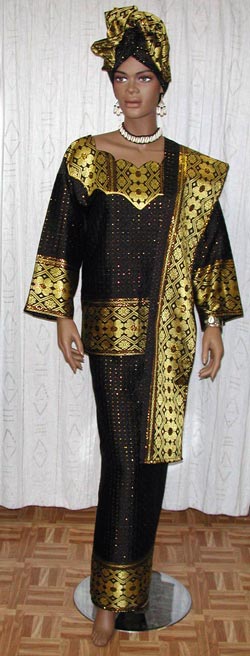 black and gold african attire