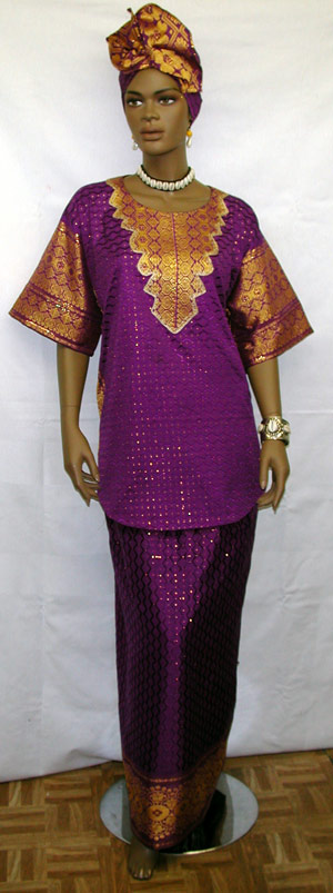 purple and gold african dress