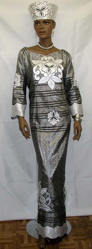 African Dress Black and silver Dress