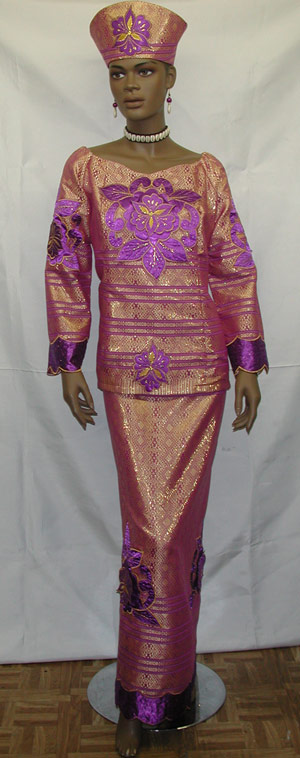 purple and gold african dress