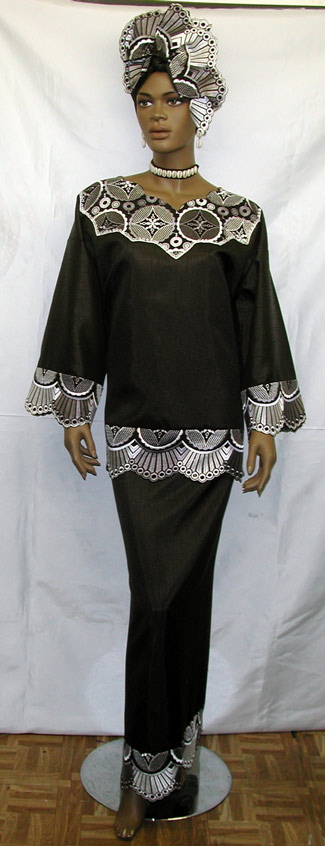 black and white african dress