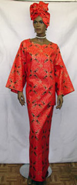 african-red-leaf-skirt-set