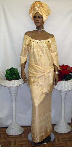 cream and gold traditional dress