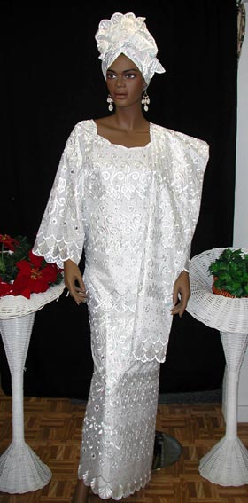 white lace african dress