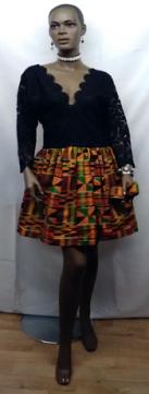 -African-Kente-Short-Lace-Top-Dress