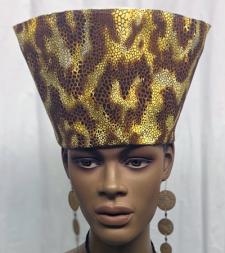 African Crown:  Yellow Brown Animal Print 