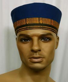 Africa Hat- Navy Blue w/ Gold Trim Hat for Men