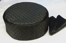 Africa Hat- Black Flex Leather Kufi Hat for Men