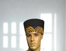 African Black Gold Print Kufi Hat