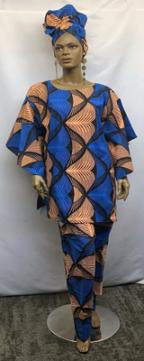 African-Black-Royal-Blue-Peach-Set