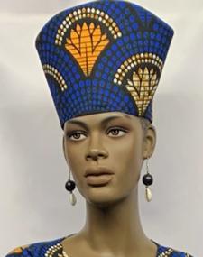 African Blue Gold Leaf Crown