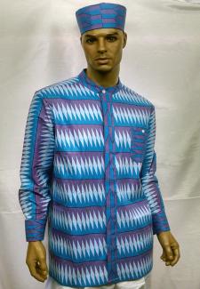 African Print Nehru Collar Dashiki