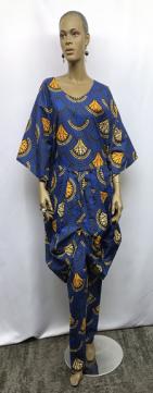 African Dress-Makeba w/Pants-Blue