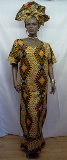 African-Brown-Orange-Skirt-