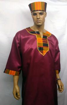 African-Burgandy-Kente-Dash