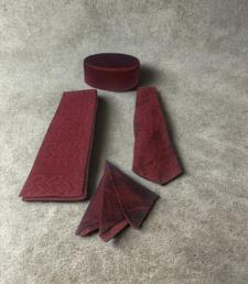African Burgundy Tie Set