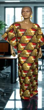 African-Burgundy-Gold-Drop-Cape-Dress
