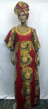 African-Burgundy-Gold-Long-Dress