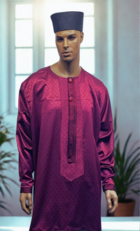 African-Burgundy-Senator-Shirt