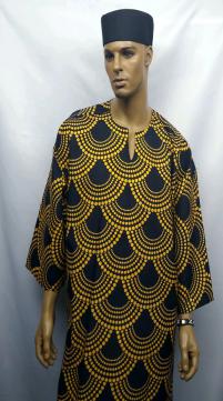 African Chocolate Gold Dashiki Shirt