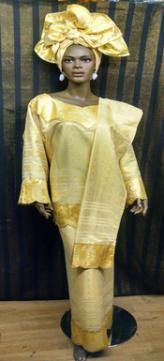 African-Cream-Gold-Dress