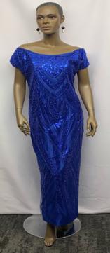 African-Custom-Royal-Blue-Off-Shoulder-Lace-Dress