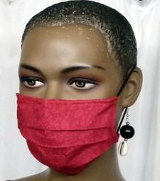 African Red Dashiki Print Face Mask