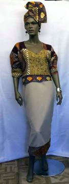 African-Elegant-Two-Toned-Print-Dress--
