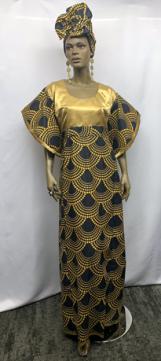 African-Gold-on-Gold-Black-Print-Long-Dress